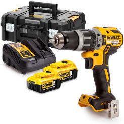 Masina de gaurit si insurubat cu percutie, cu acumulatori Dewalt DCD796P2, 18V/5.0Ah, cuplu maxim 70 Nm, 2 acumulatori, incarcator, valiza de transport