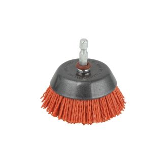 Perie Wolfcraft 1506000, tip oala, nylon rosu, D 65 mm, tija hexagonala 1/4"
