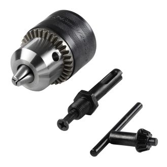 Set SDS Plus Wolfcraft 2649000, mandrina, adaptor, cheie, 1.5 -13 mm