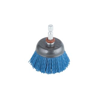 Perie Wolfcraft 2728000, tip oala, nylon albastru, D 50 mm, tija hexagonala 1/4"