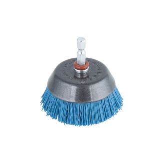 Perie Wolfcraft 2729000, tip oala, nylon albastru, D 65 mm, tija hexagonala 1/4"