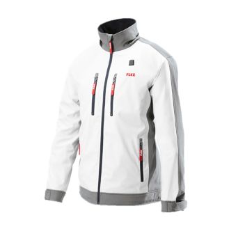 Jacheta incalzita electric Flex 511978, TJ White 10.8/18.0 3XL Men, compatibila cu acumulatori Li-Ion 10.8 si 18 V, pentru barbati, marime 3XL