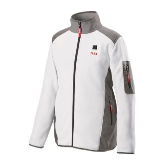 Fleece incalzit electric Flex 512168, TF White 10.8/18.0 M Men, compatibila cu acumulatori Li-Ion 10.8 si 18 V, pentru barbati, marime M