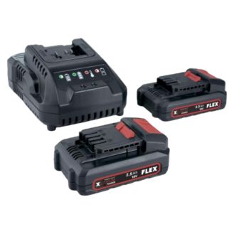 Set 2 acumulatori cu incarcator Flex P-Set 22 Q, 532740, Power 22 Q Li-Ion 18 V, 2.5 Ah