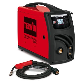Aparat sudura MIG-MAG/ MMA/TIG Telwin TECHNOMIG215DUAL_SYNERGIC, 220 A, sarma otel 0.6-1  mm, electrozi 1.6-3.2  mm, cu accesorii