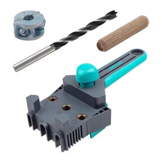 Set de proiect, realizarea de îmbinari cu dibluri Wolfcraft 8621000. Pentru imbinari precise si stabile de colt, în T si plate cu dibluri Ø 8 mm