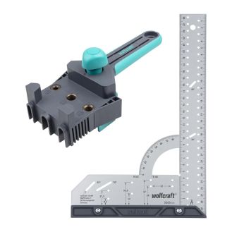 Set masurare si dibluire Wolfcraft 8655000 2 ajutoare inteligente pentru îmbinari cu dibluri