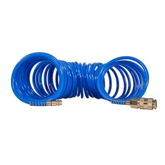 Furtun spiralat, lungime 10m, 8x5 mm Airmaster AIR-10-8X5, cuple rapide cu arc