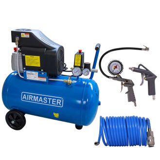 Compresor de aer Airmaster AIR2SHU850_KIT_AIR3, 50 l, 1500 W, 8 bar, 206 l/min + set 3 accesorii aer