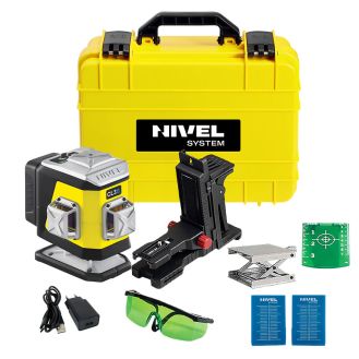 Nivela laser cu linii 3 x 360° Nivel System CL3B, fascicul albastru, 30/70m, acumulator 3,7 V, geanta transport