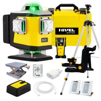 Set nivela laser cu linii 4 x 360° Nivel System CL5G SET SJJM1EX CLS5, fascicul verde, 30/70m, acumulator 3,7 V, geanta transport, trepied 1,82 m, senzor CLS-5