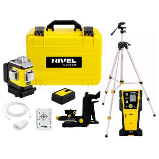 Set nivela laser cu linii 3 x 360° Nivel System CLX3B SET SJJM1EX CLS5, fascicul albastru, 30/70m, acumulator 3,7 V, geanta transport, trepied 1,82 m, senzor CLS-5