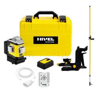 Set nivela laser cu linii 3 x 360° Nivel System CLX3G SET LP36, fascicul verde, 30/70m, acumulator 3,7 V, geanta transport, tija ancorare LP36
