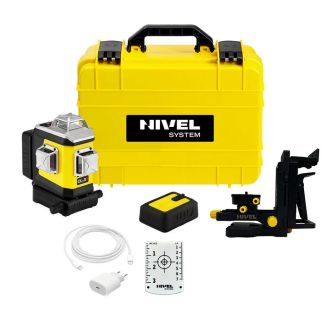 Nivela laser cu linii 3 x 360° Nivel System CLX3R, fascicul rosu, 30/70m, acumulator 3,7 V, geanta transport