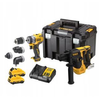 Set 2 masini DeWALT DCK2101L2T, cu 2 acumulatori XR 12V / 3.0 Ah si incarcator in valiza TSTAK