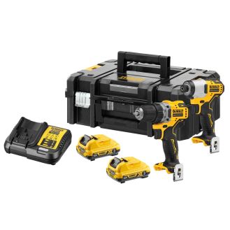 Set 2 masini DeWalt DCK2110L2T, cu 2 acumulatori XR 12V / 3.0 Ah si incarcator in valiza TSTAK