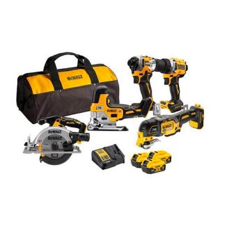 Set 5 unelte DeWALT DCK502P3, cu 3 acumulatori XR 18V / 5.0Ah, incarcator 4A, geanta textila
