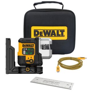 Nivela laser cu 3 linii 180° DeWalt DCLE14301GB, fascicul verde, 45 /100 m, incarcare USB-C