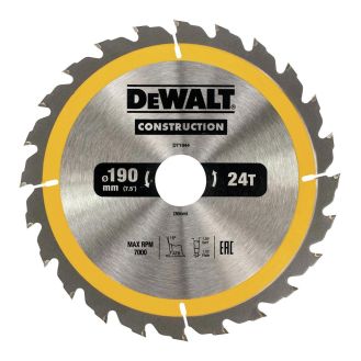 Disc Dewalt DT1944 pentru fierastrau circular, D 190x30x1.8 mm, 24 dinti, pentru utilizare generala, seria Dewalt Construction