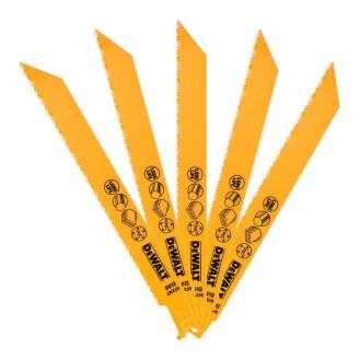 Set 5 panze fierastrau alternativ DeWalt DT2387, pentru taieri in lemn si metal, 203 mm