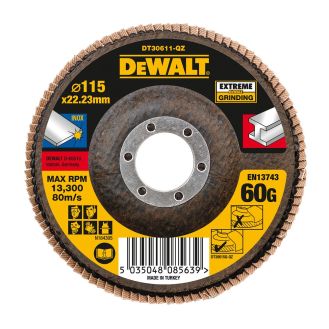 Disc lamelar pentru inox Dewalt DT30611, 115 X 22.2 mm, granulatie 60