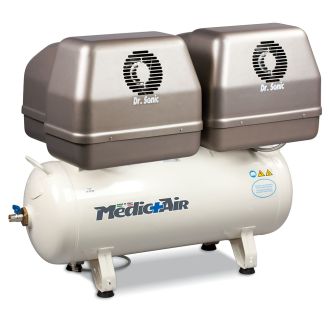 Compresor de aer medical Fini Dr.Sonic 640-90F-ES-6T, 90 l, 2x2.2 kW, 8 bar, 420 l/min