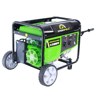 Generator de curent pe benzina Greenfield G-EC6600PW, portabil, pornire manuala, monofazat, 5.5 kVA, roti de transport