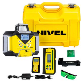 Nivela laser rotativa cu linii Nivel System NL740G DIGITAL, fascicul verde, maxim 700m, acumulator 7,4 V