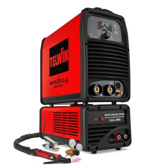 Aparat sudura TIG/ MMA Telwin SUPERTIG302AC/DC_RA, 400 V, 270 A, electrozi 1.6-5  mm, torta TIG racita cu lichid, cu accesorii TIG