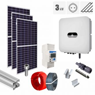 Kit fotovoltaic 3.32 kW on-grid, panouri Canadian Solar, invertor monofazat Huawei, tigla metalica